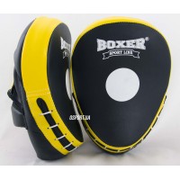 Лапы боксерские гнутые кожаные Boxer Элит (bx-0074)