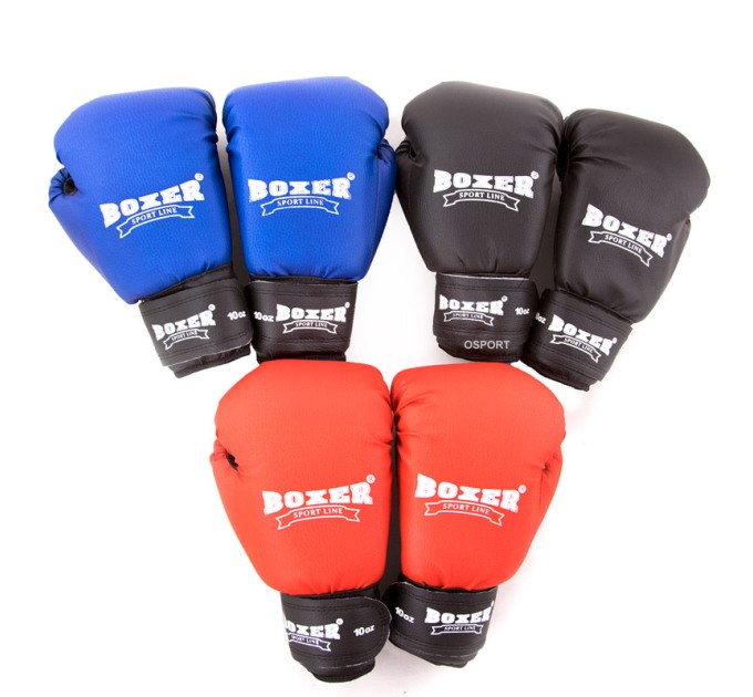 Рукавички боксерські для боксу із кожвінілу Boxer 10 унцій (bx-0036)