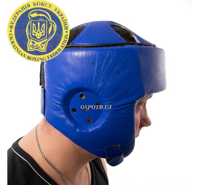 Шлем для каратэ (карате) профессионыльный кожанный с печатью ФБУ Boxer L (bx-0044)