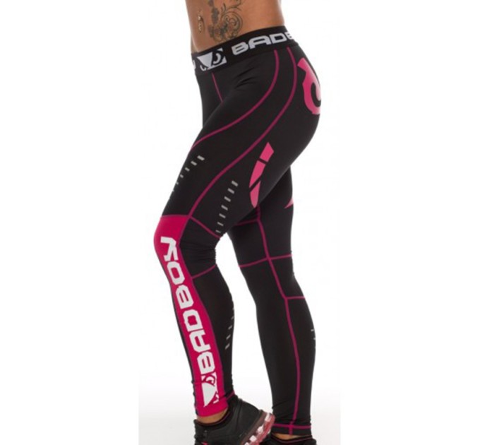 Компрессионные штаны женские Bad Boy Leggings Black/Pink