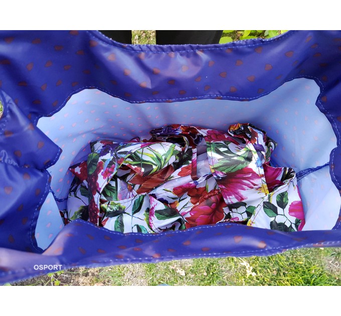 Эко сумка (экосумка шоппер, пляжная) для покупок, продуктов Faina Torba тканевая с принтом (ft-0002)