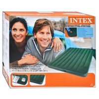 Надувний матрац-ліжко для дому та природи (пляжний) з насосом 203х152см Intex (66929)