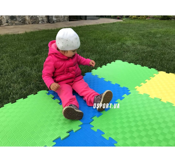 Детский игровой коврик-пазл (мат татами, ласточкин хвост) OBABY 50cм х 50cм толщина 10мм (FI-0133)