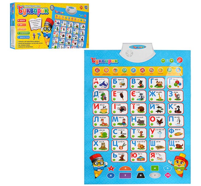 Плакат дитячий з алфавітом, цифрами, квітами та скоромовками Limo Toy (7002 UA)