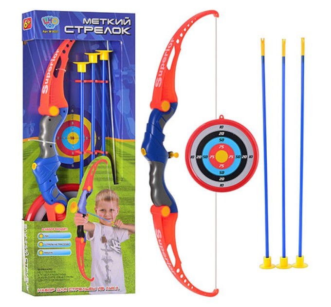Игрушка лук со стрелами на присосках и мишенью Limo Toy (M 0037)