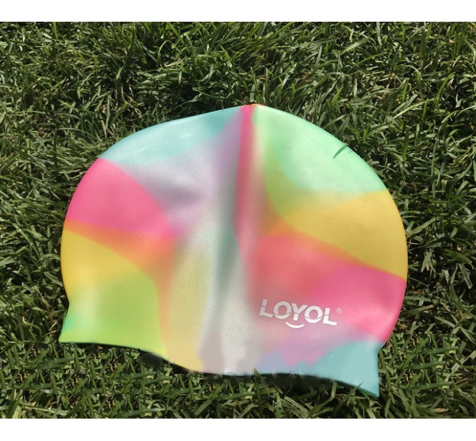 Силиконовая шапочка для плавания универсальная Loyol Радуга (CM303)