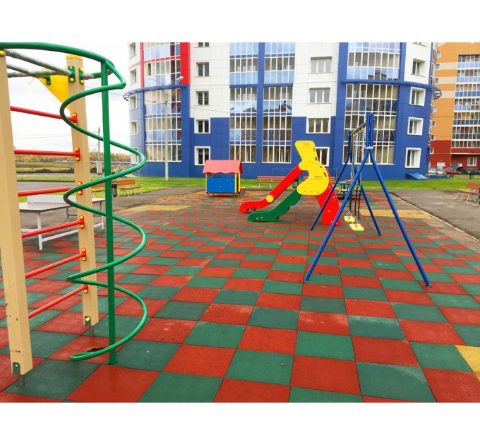 Резиновое спортивное (напольное) покрытие для детских площадок, спортзала 30мм OSPORT (П30)