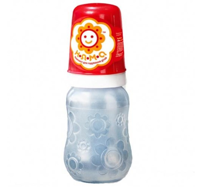 Пляшечка дитяча для годування новонароджених з ручками та силіконовою соскою НЯМА 125 мл Мірта (6612)