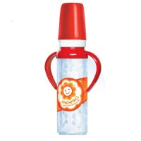 Пляшечка дитяча для годування новонароджених з ручками з силіконовою соскою НЯМА 250 мл Мірта (8450)