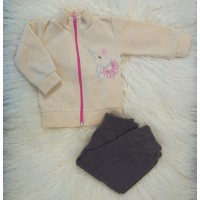 Дитячий костюм (штани та кофта на блискавці) з флісу для дівчаток (хлопчиків) OBABY (358-501)