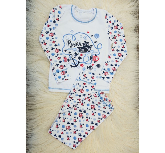 Дитяча піжама (кофта та штани) з інтерлоку для хлопчиків OBABY (395-110)