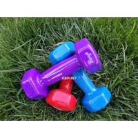 Гантель для фитнеса виниловая цельная (неразборная) OSPORT Profi 1.5 кг (FI-0105-4)