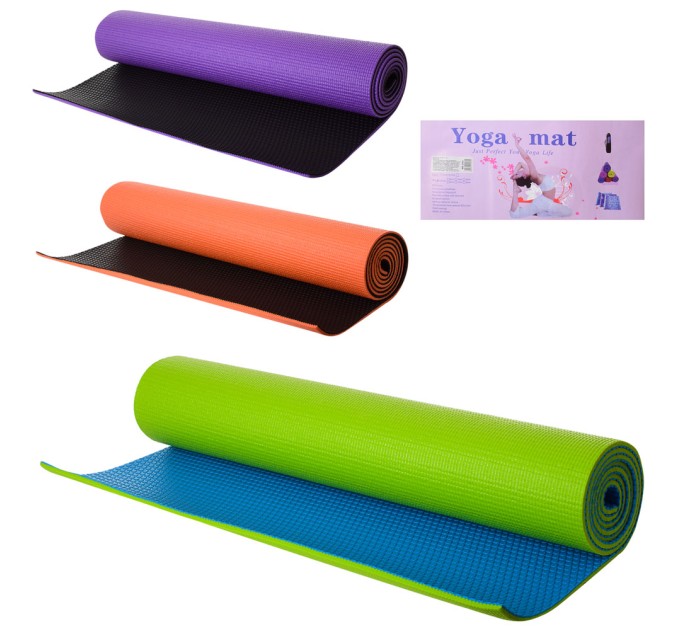 Коврик для йоги и фитнеса (йога мат) двухцветный ПВХ OSPORT 6мм OSPORT (MS 2366)