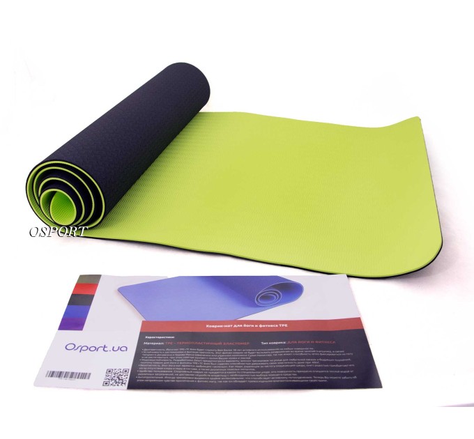 Коврик для йоги и фитнеса TPE (йога мат, каремат спортивный) OSPORT Yoga ECO Pro 6мм (FI-0076)