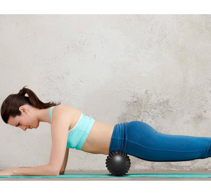 Мяч для йоги массажный (массажер) арахис для мышц спины, ног и рук OSPORT DuoBall Rad Roller (MS 2482)