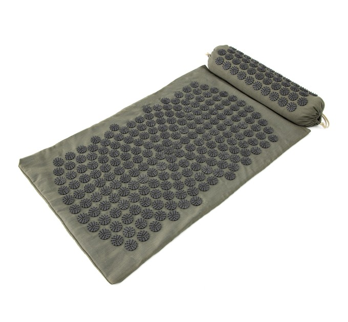 Масажний килимок Аплікатор Кузнєцова + валик масажер для спини/шиї/ніг/стоп/голови/тіла FitUp (F-00002)