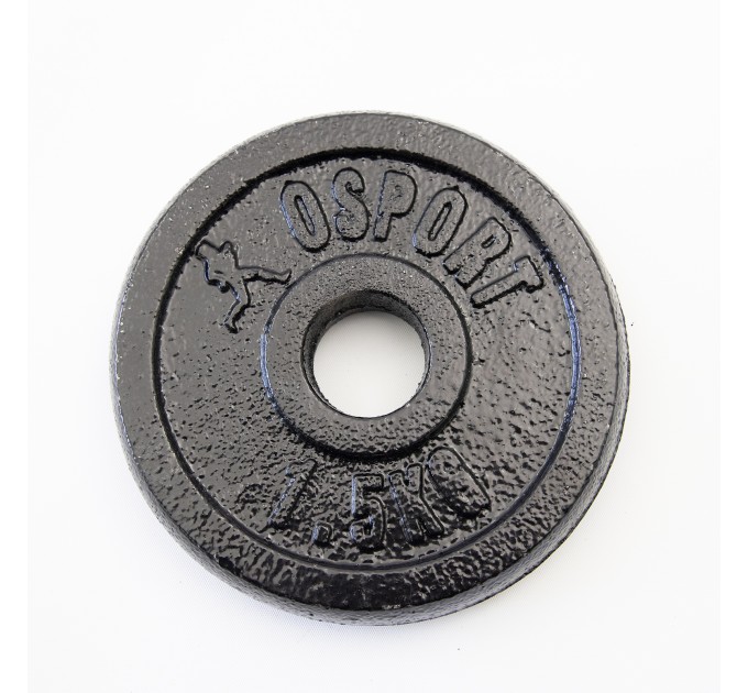 Металлический блин (диск чугунный) для гантели (штанги) под гриф 25мм OSPORT 1.5 кг (OF-0036)