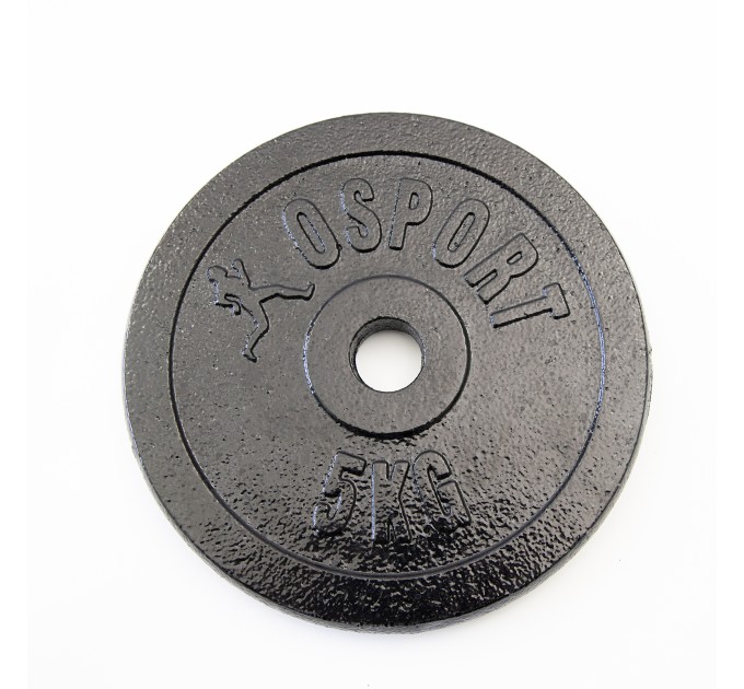 Металлический блин (диск чугунный) для гантели (штанги) под гриф 25мм OSPORT 5 кг (OF-0040)