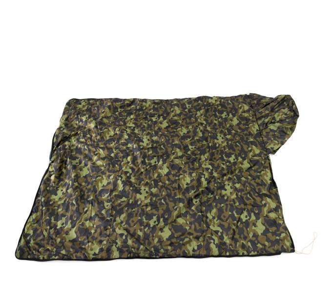 Спальный мешок (спальник) одеяло с капюшоном и флисом Осень-Весна OSPORT Tourist Medium Камуфляж (ty-0013)