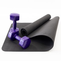 Набір для фітнесу 2в1 килимок для фітнесу та спорту (каремат) + гантелі 2шт по 7 кг OSPORT Set 22 (n-0053)