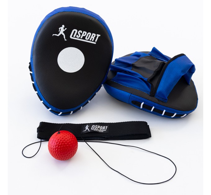Боксерский набор Тренажер fight ball (файт бол) мячик для бокса + лапы боксерские OSPORT BoxSet №1 (n-0025)