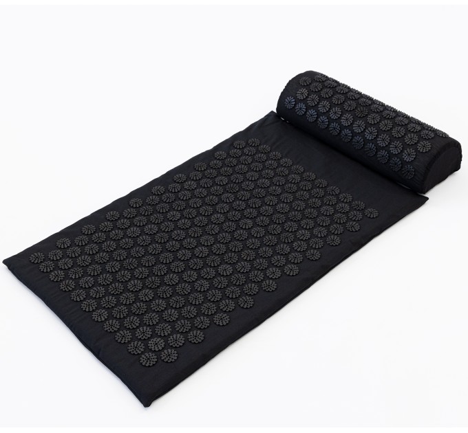 Масажний килимок Аплікатор Кузнєцова + валик масажер для спини/шиї/ніг/стоп/голови/тіла OSPORT Pro (apl-011)