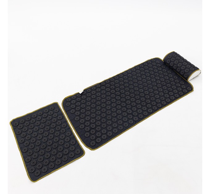 Масажний килимок Аплікатор Кузнєцова + міні килимок + валик масажер для спини/шиї/ніг OSPORT Set №2 (n-0022)