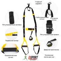 Тренировочные петли trx для кроссфита (трх тренажер для фитнеса и турника) OSPORT Pro (FI-0037-1)