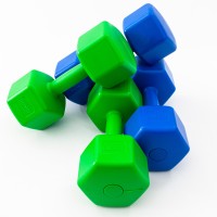 Гантели для фитнеса пластиковые цельные (неразборные) + коврик OSPORT Lite 2шт по 8 кг (OF-0123)