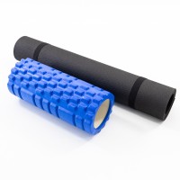 Набор для йоги 2в1 коврик для йоги + массажный ролик, валик для массажа спины мфр ролл OSPORT Set 27 (n-0058)