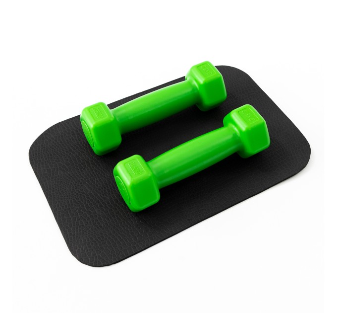 Гантели для фитнеса пластиковые цельные (неразборные) + коврик OSPORT Lite 2шт по 0,5 кг (OF-0213)