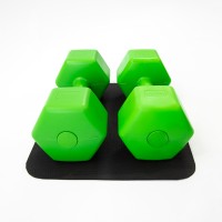 Гантели для фитнеса пластиковые цельные (неразборные) + коврик OSPORT Lite 2шт по 4 кг (OF-0217)