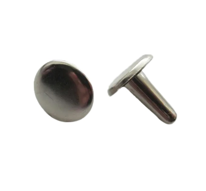 Хольнитен (заклепка) односторонний, металлический 11.7х11.7х11.7 мм. Никель (FY-0012)