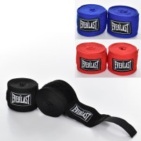 Бінти боксерські для боксу (захист на зап'ясті) на руки для спорту та єдиноборств 2шт 4м Everlast (MS 3400-1)