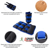 Обтяжувачі для ніг та рук (манжети для фітнесу та бігу) OSPORT Lite Comfort 2шт по 1.5кг (FI-0116)
