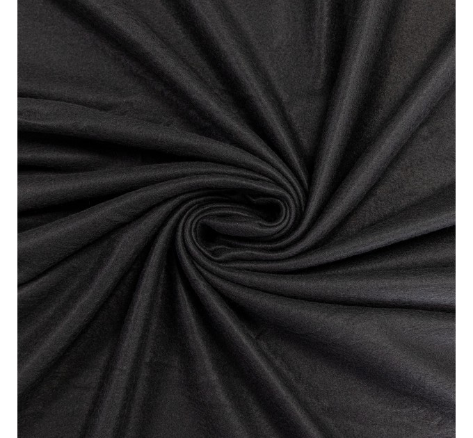 Тканина фліс підлоговий однотонний 160г/м2, ширина 180см, Чорний (TK-0003)