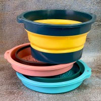 Ведро силиконовое складное (универсальное с ручкой) 40*6.5 см Stenson (WHW36183-3)