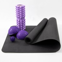 Килимок для йоги + масажний ролик мфр рол + напівсфера масажна 2шт + масажний м'ячик OSPORT Set 59 (n-0089)