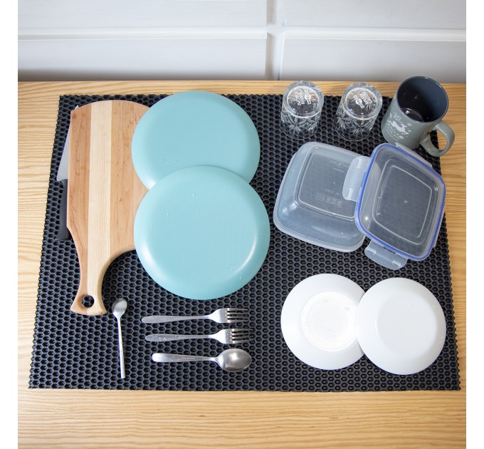Килимок для сушіння посуду (килимок для кухні підкладка під мокрий посуд) 80х60 см OSPORT (R-00056)