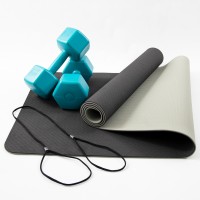 Килимок для йоги, фітнесу, спорту (йога мат, каремат) + гантелі для фітнесу 2шт по 4кг OSPORT Set 66 (n-0096)