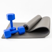 Килимок для йоги, фітнесу, спорту (йога мат, каремат) + гантелі для фітнесу 2шт по 3кг OSPORT Set 70 (n-0100)
