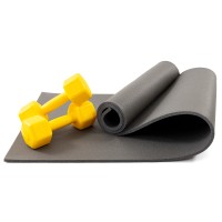 Килимок для йоги, фітнесу, спорту (йога мат, каремат) + гантелі для фітнесу 2шт по 2кг OSPORT Set 69 (n-0099)