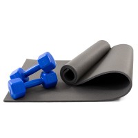 Килимок для йоги, фітнесу, спорту (йога мат, каремат) + гантелі для фітнесу 2шт по 2кг OSPORT Set 69 (n-0099)