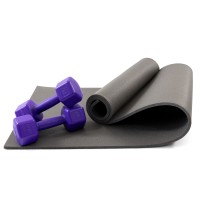 Коврик для йоги, фитнеса, спорта (йога мат, каремат) + гантели для фитнеса 2шт по 2кг OSPORT Set 69 (n-0099)