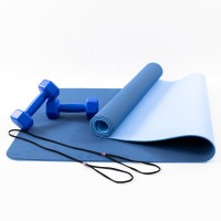 Килимок для йоги, фітнесу, спорту (йога мат, каремат) + гантелі для фітнесу 2шт по 1кг OSPORT Set 63 (n-0093)