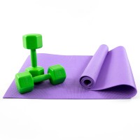 Коврик для йоги, фитнеса, спорта (йога мат, каремат) + гантели для фитнеса 2шт по 3кг OSPORT Set 83 (n-0113)