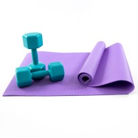 Килимок для йоги, фітнесу, спорту (йога мат, каремат) + гантелі для фітнесу 2шт по 3кг OSPORT Set 83 (n-0113)