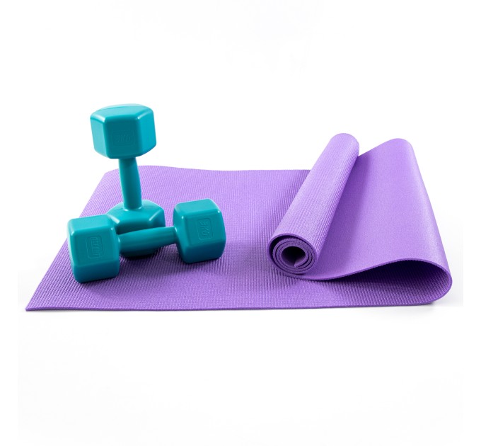 Коврик для йоги, фитнеса, спорта (йога мат, каремат) + гантели для фитнеса 2шт по 3кг OSPORT Set 83 (n-0113)