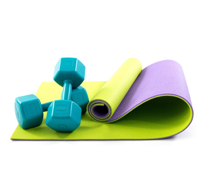 Коврик для йоги, фитнеса, спорта (йога мат, каремат) + гантели для фитнеса 2шт по 4кг OSPORT Set 79 (n-0109)