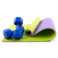 Килимок для йоги, фітнесу, спорту (йога мат, каремат) + гантелі для фітнесу 2шт по 4кг OSPORT Set 79 (n-0109)
